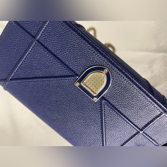 Dior blue leather diorama wallet on chain - Picture 4 of 8